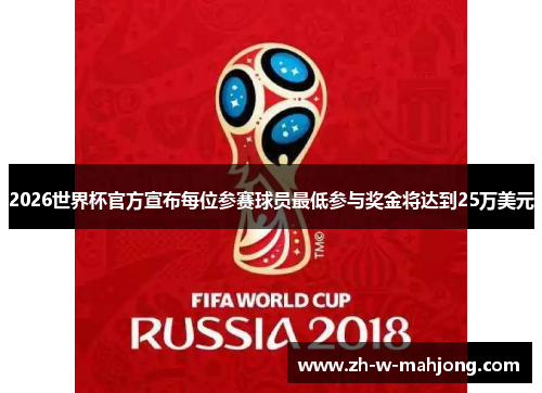 2026世界杯官方宣布每位参赛球员最低参与奖金将达到25万美元 2026世界杯官方宣布每位参赛球员最低参与奖金将达到25万美元